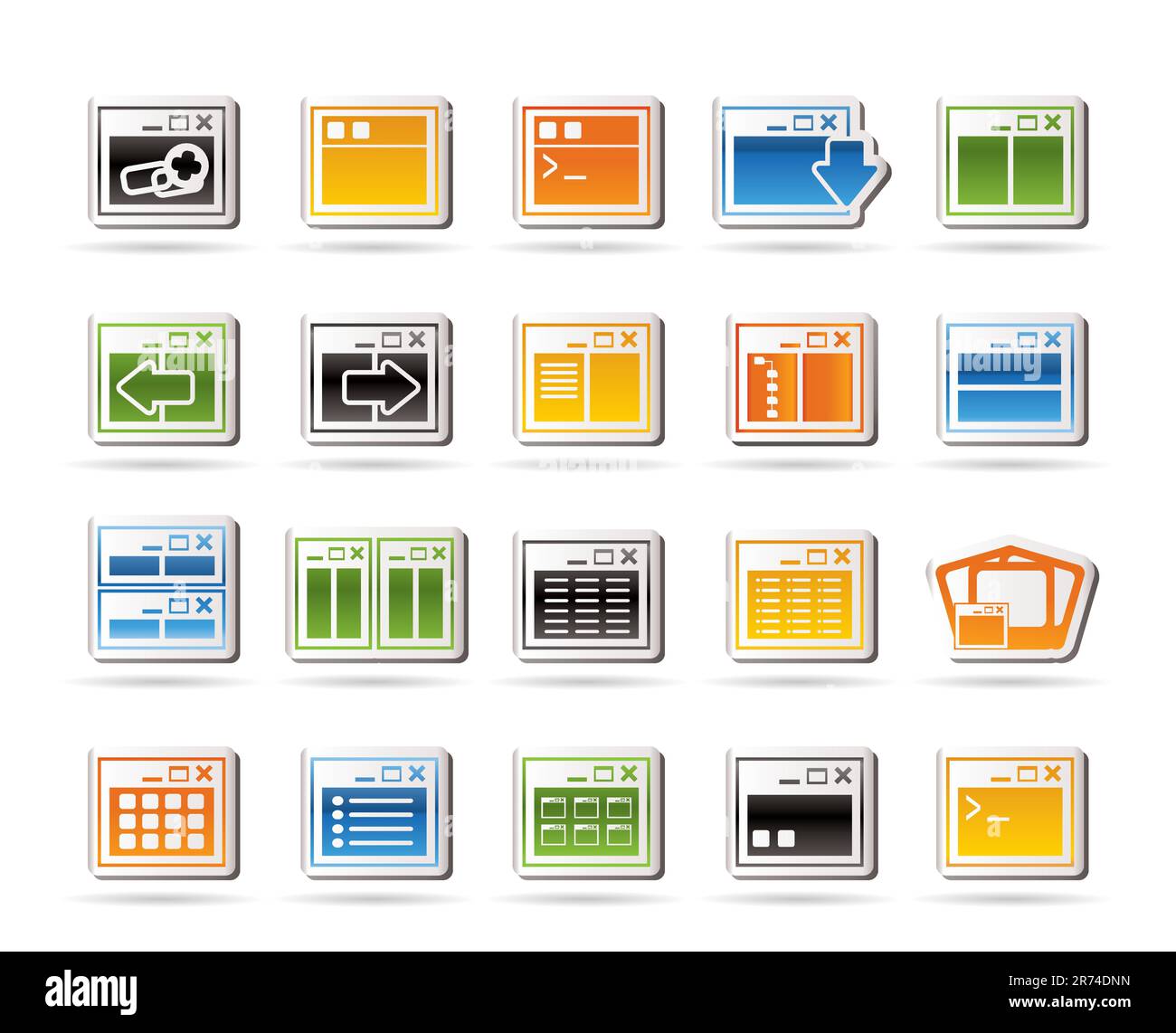 Serveur d'application, de la programmation, et de l'ordinateur icônes vector Icon Set 2 Illustration de Vecteur
