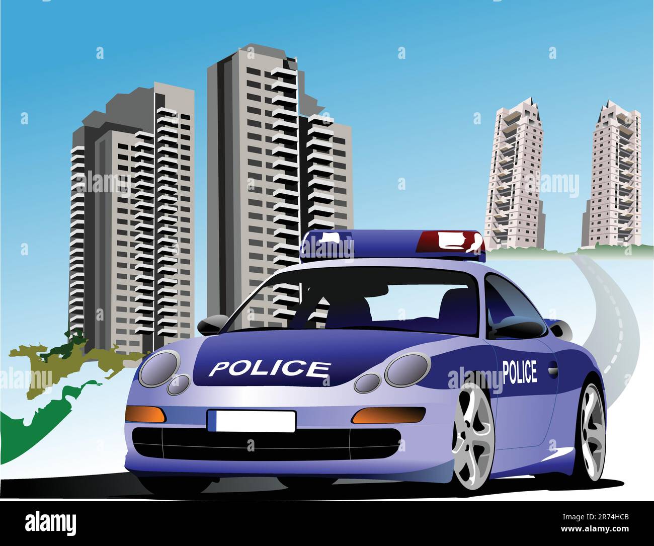 Dortoir et police. Vector illustration Illustration de Vecteur