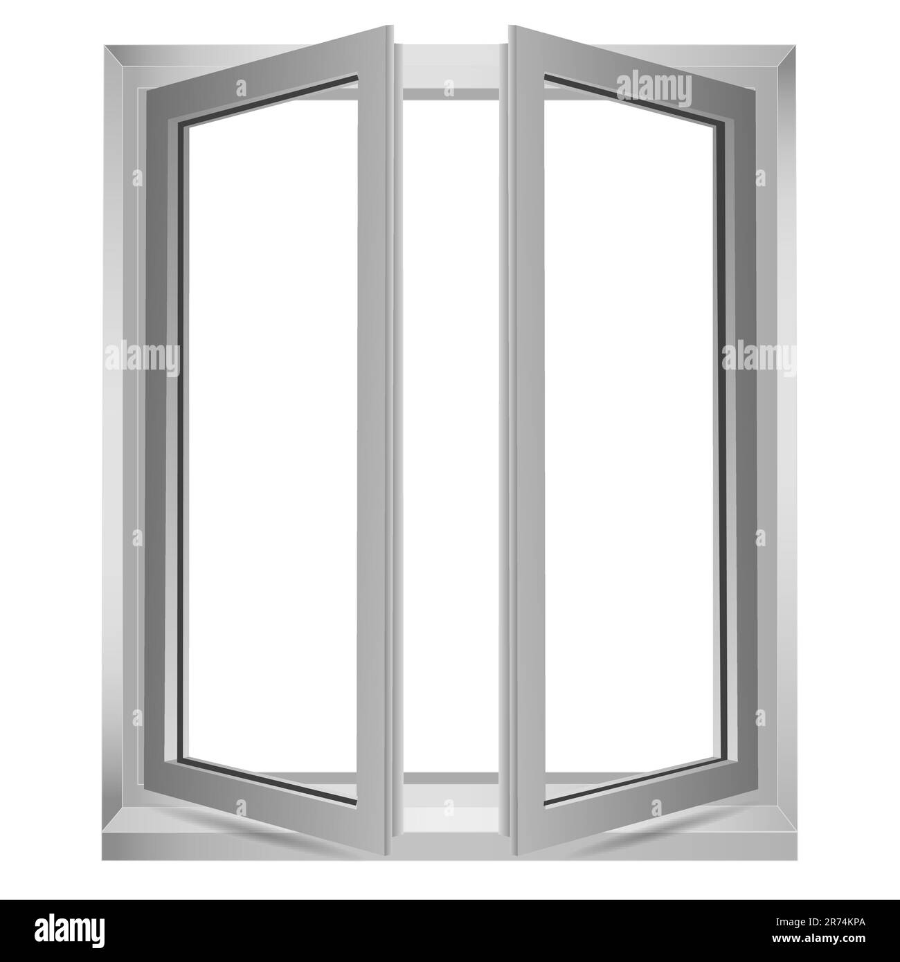 Illustration de fenêtre ouverte sur fond blanc Illustration de Vecteur