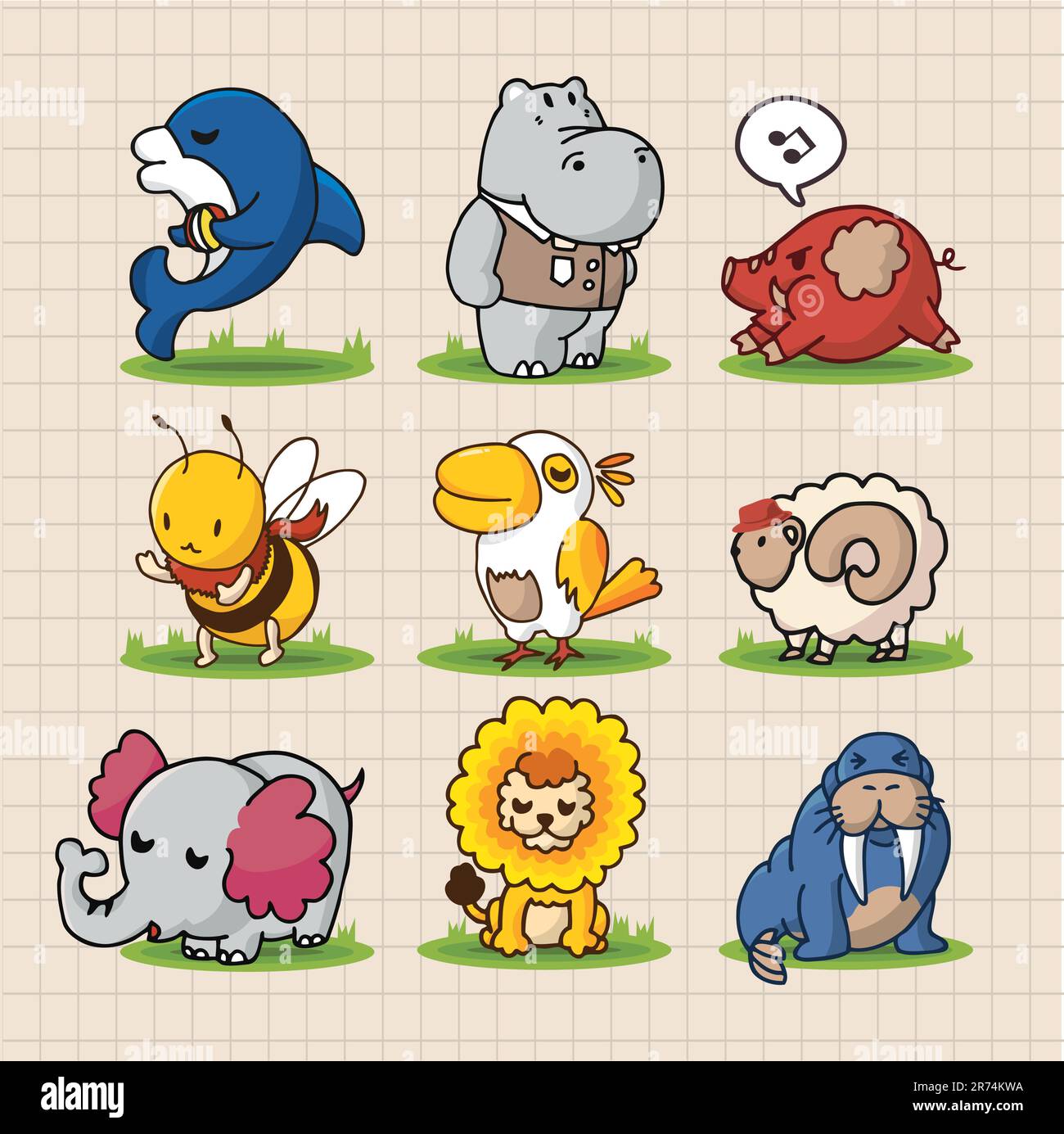 Cute cartoon animaux Illustration de Vecteur