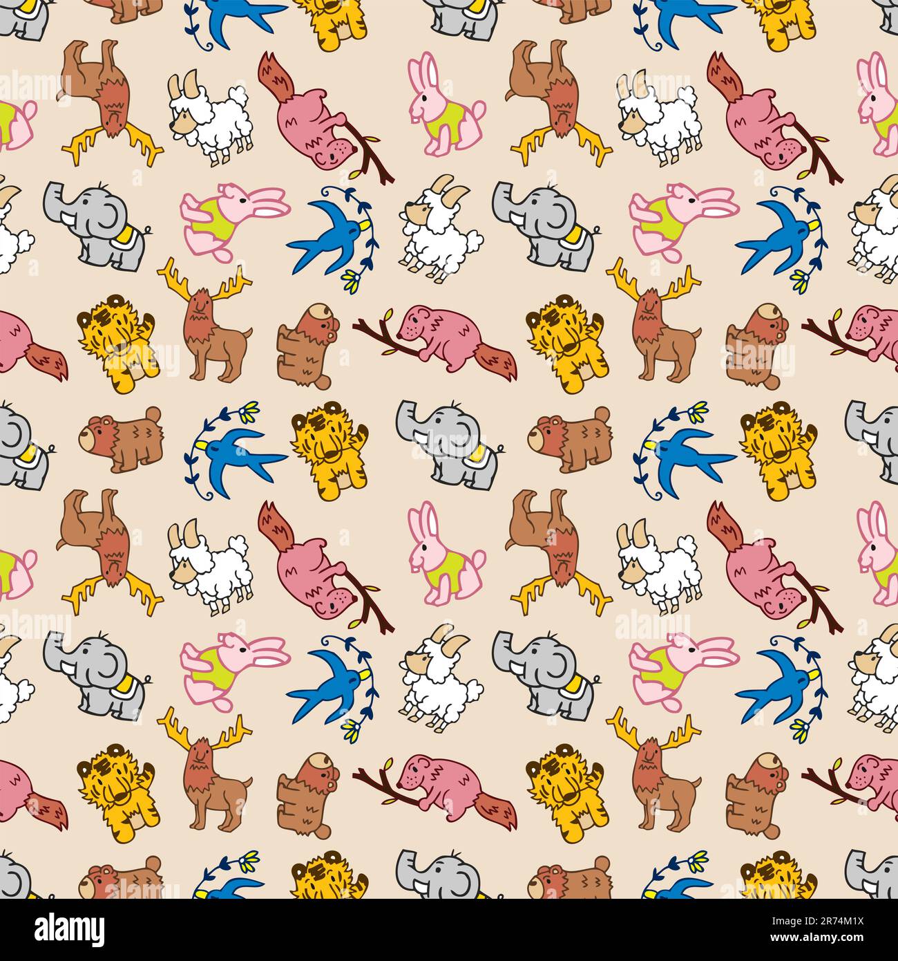 joli motif animal sans couture Illustration de Vecteur