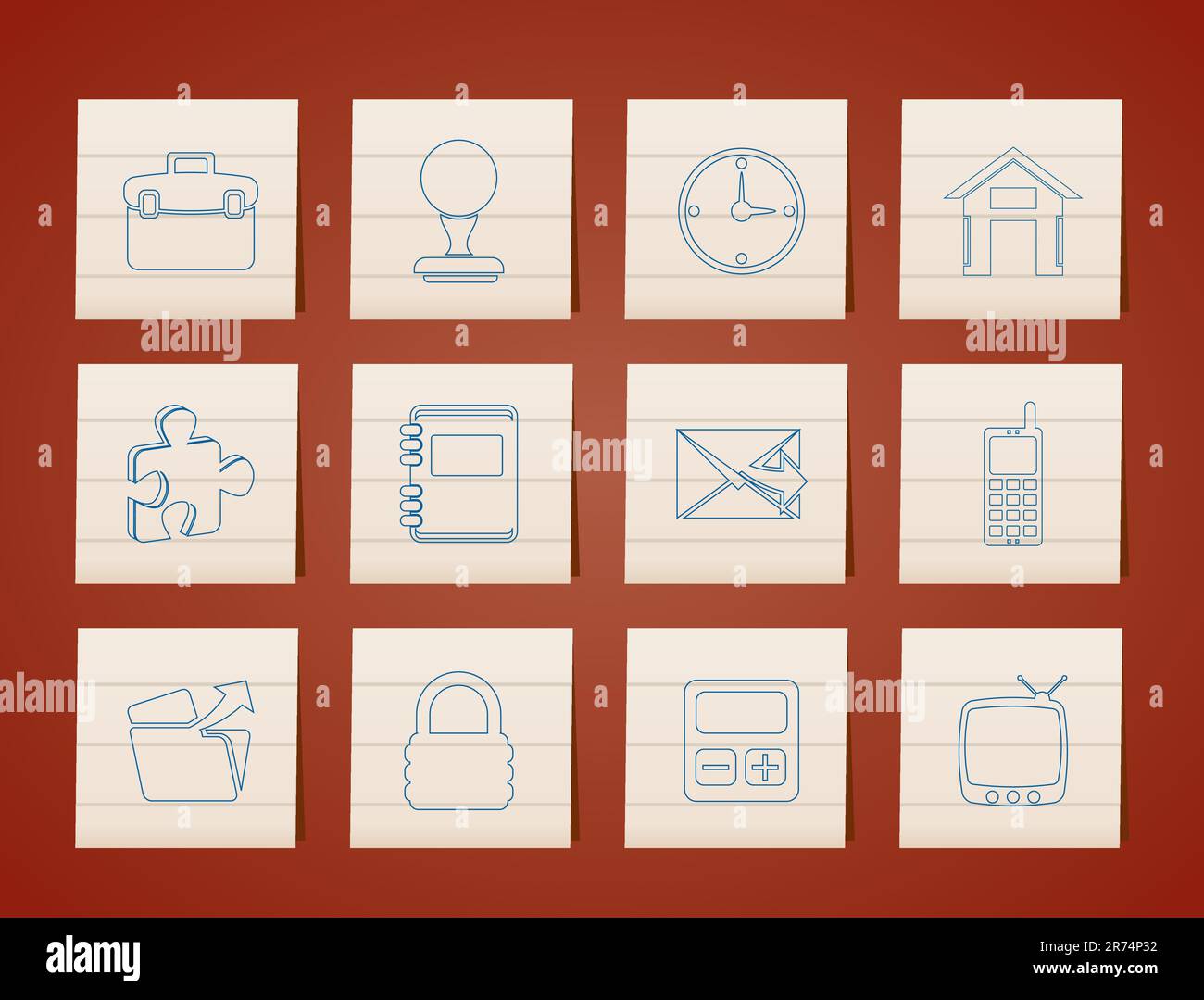Icônes d'affaires et de bureau - vector icon set Illustration de Vecteur