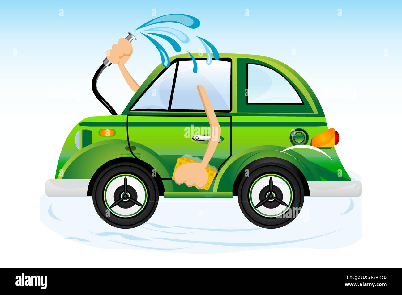 Illustration de lavage de voiture sur fond blanc Illustration de Vecteur