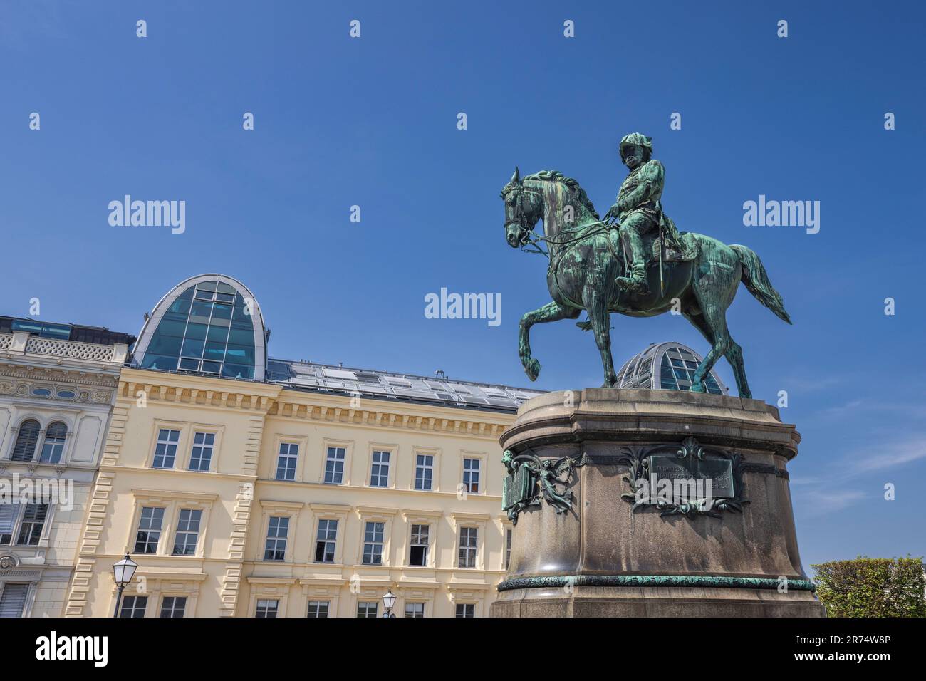 Une statue de l'Archiduc Albrecht près de l'Albertina, Vienne, Autriche Banque D'Images