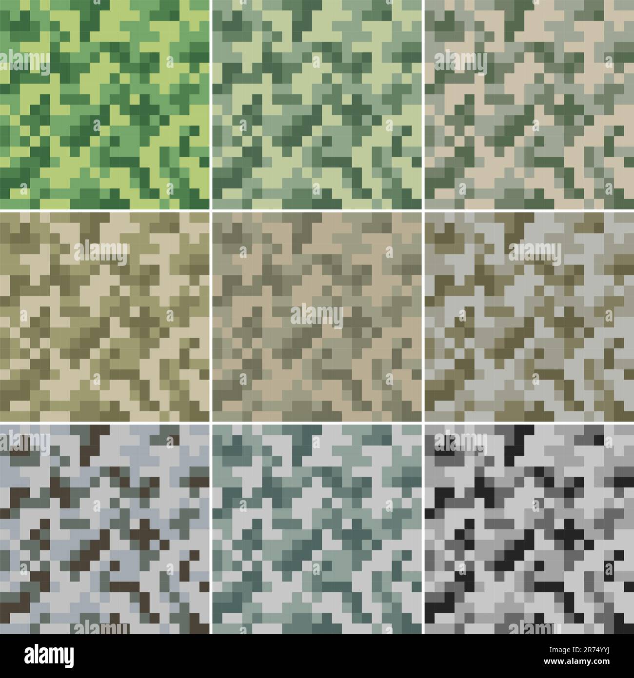 Illustration de camouflage numérique # 2 seamless patterns. Illustration de Vecteur