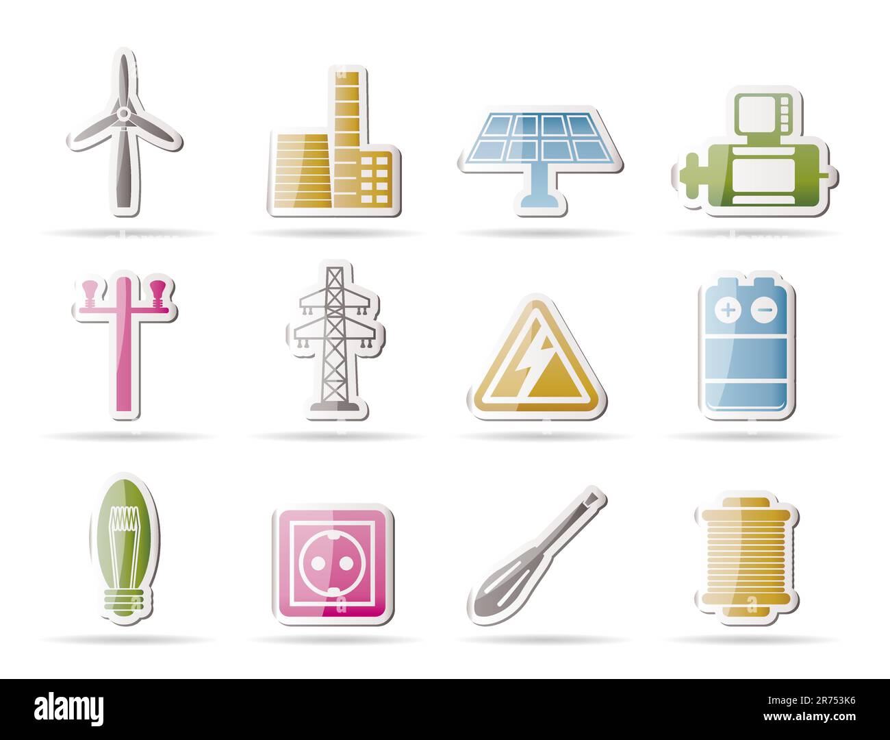 Électricité et d'énergie - icônes vector icon set Illustration de Vecteur