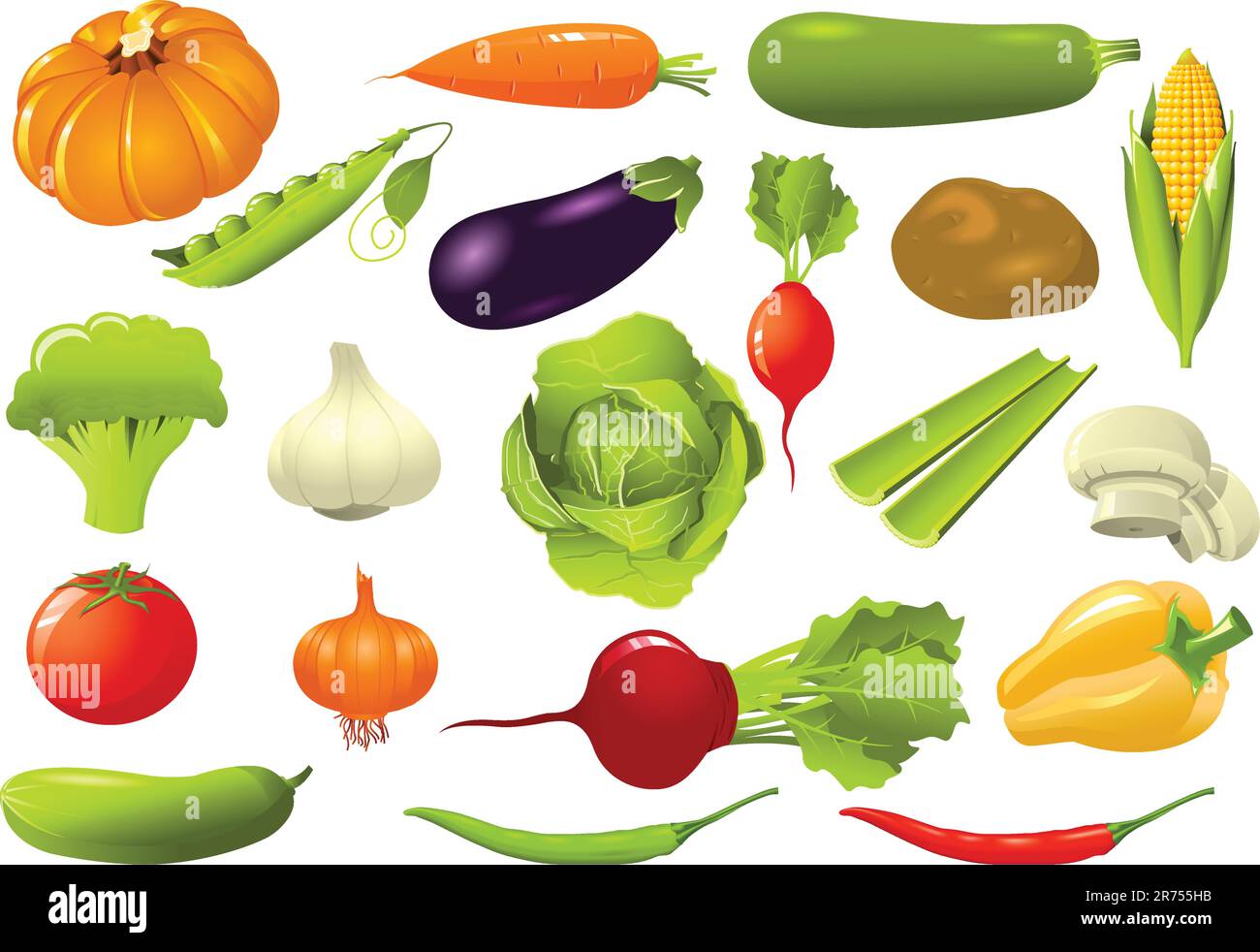 Ensemble de légumes Illustration de Vecteur