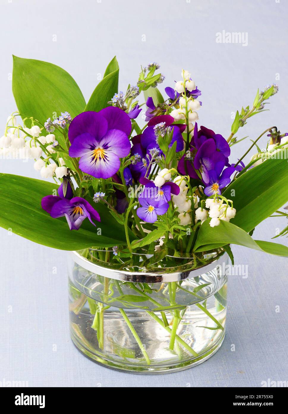 Bouquet de fleurs avec violettes Banque D'Images