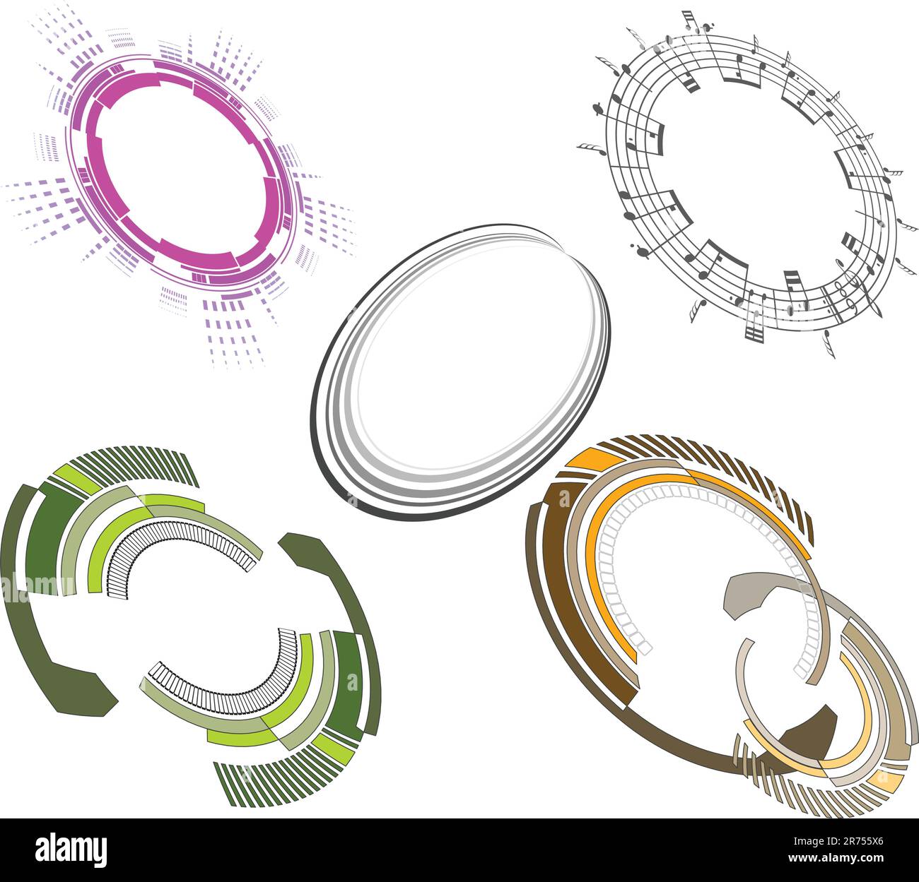 logos abstraits et éléments de conception --- vecteur avec couleurs facilement modifiables sans dégradés Illustration de Vecteur
