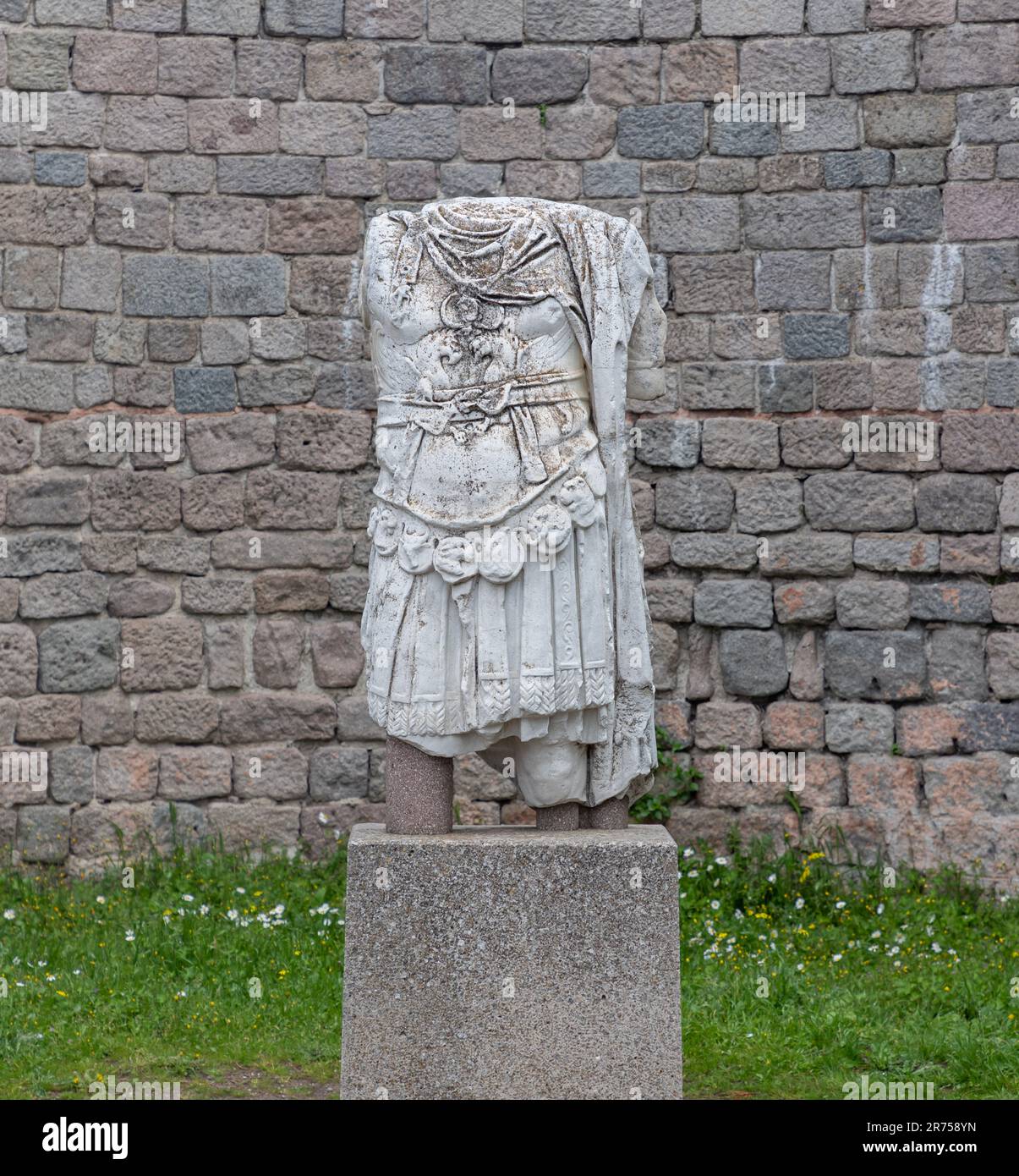 Une photo de la statue de Trajan dans la ville ancienne de Pergame. Banque D'Images