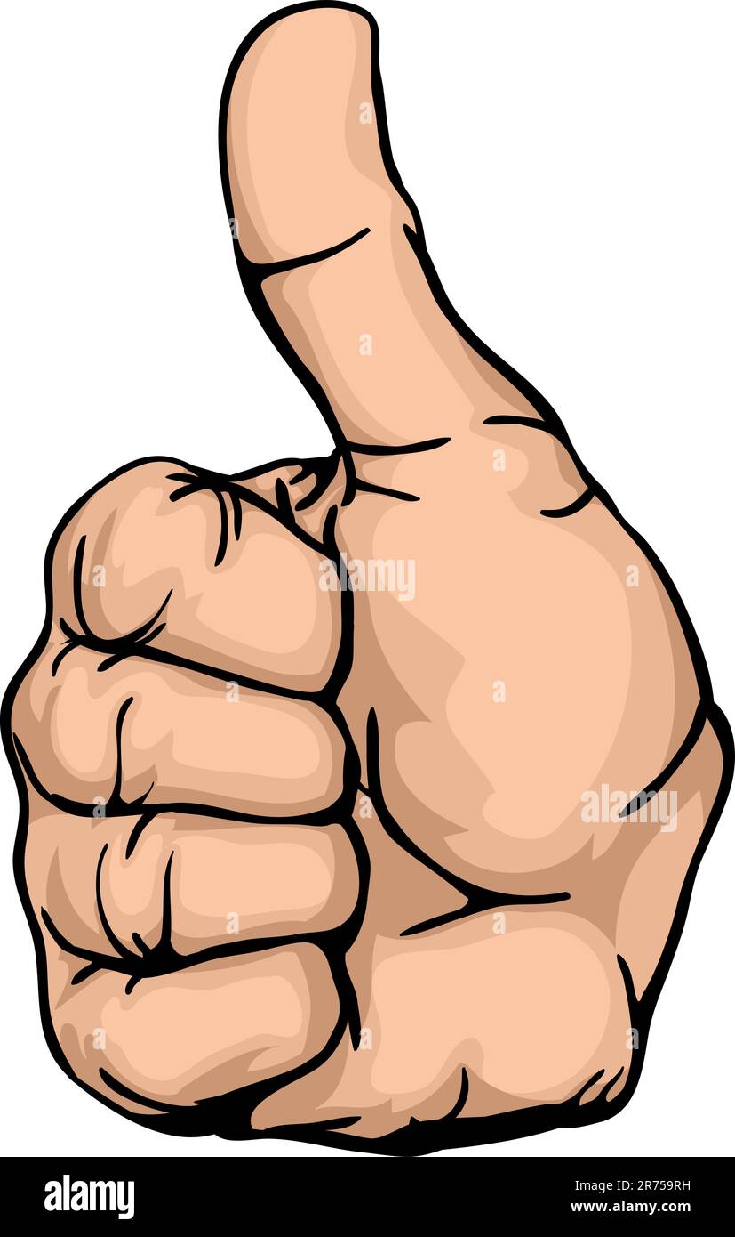 pouces-vers le haut une illustration d'une main humaine donnant le pouce-vers le haut Illustration de Vecteur
