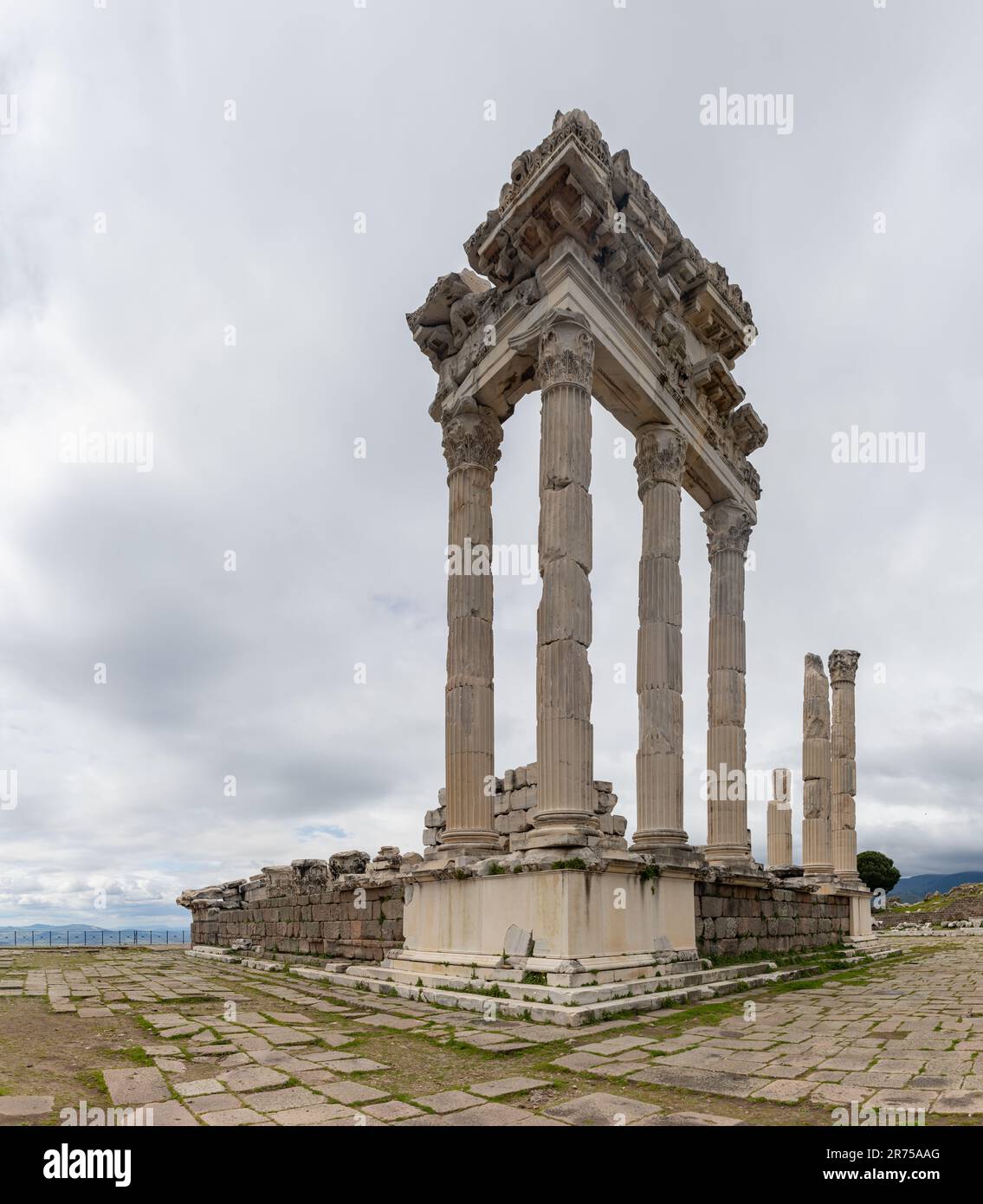 Une photo du Temple de Trajan à la cité antique de Pergamon. Banque D'Images