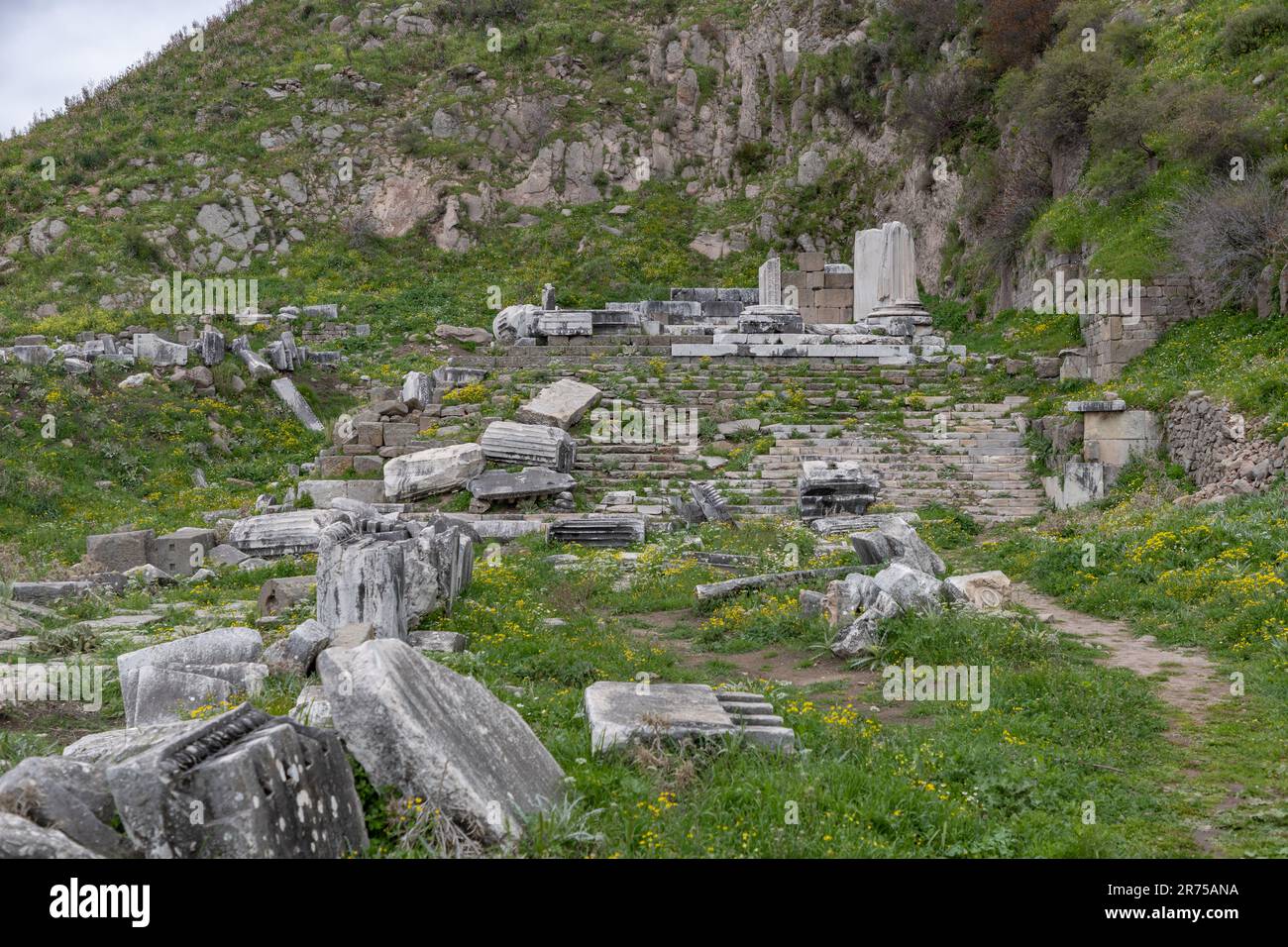 Une photo du Temple de Dionysos à la Cité ancienne de Pergame. Banque D'Images