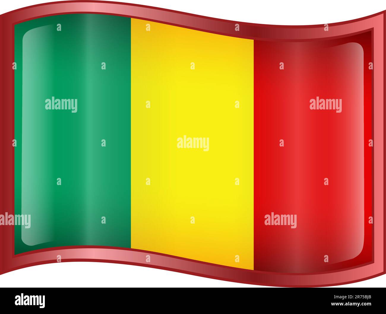 L'icône du drapeau Mali, isolé sur fond blanc. Illustration de Vecteur