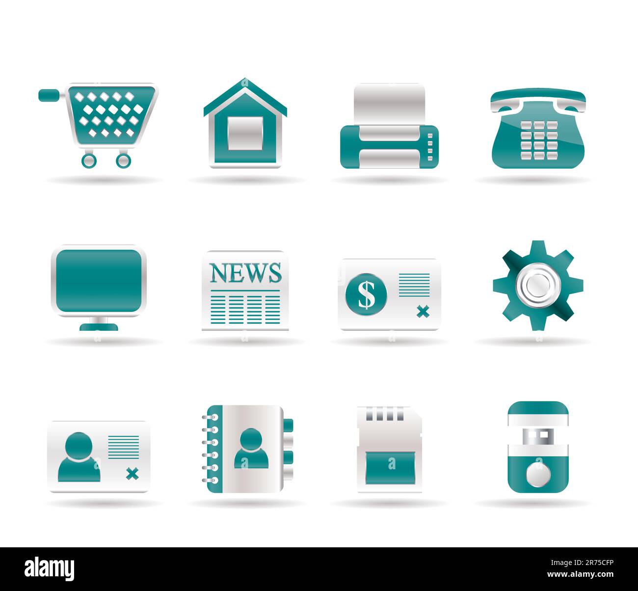 Bureau d'affaires, et d'icônes de sites web - vector icon set Illustration de Vecteur