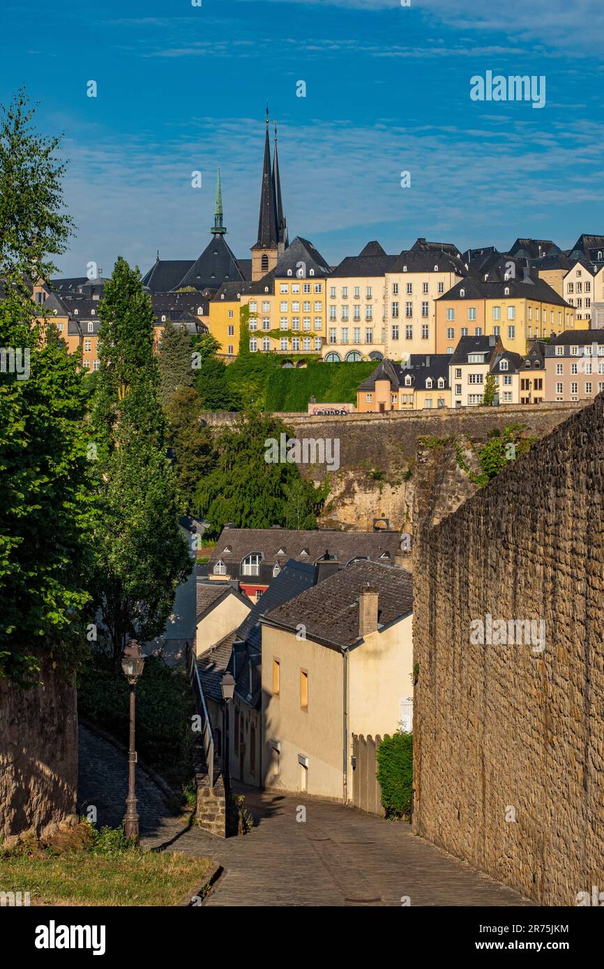 Vieille ville sur le plateau du Rham, Luxembourg, Benelux, pays du Benelux, Luxembourg Banque D'Images