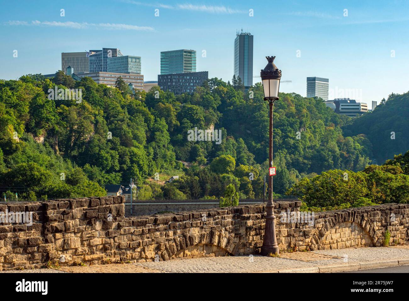 Vue de la vieille ville à Kirchberg, Luxembourg, Benelux, pays du Benelux, Luxembourg Banque D'Images