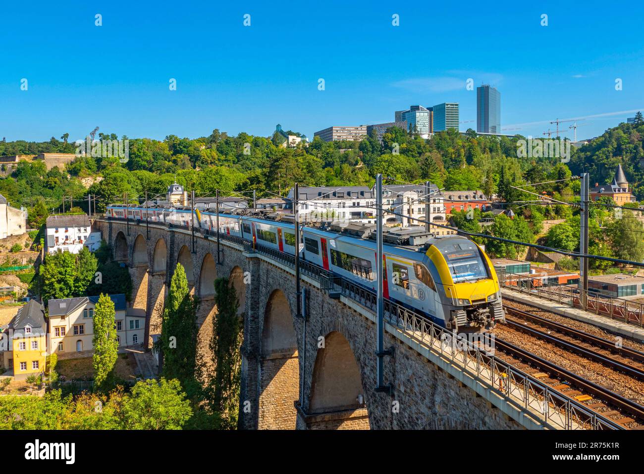 Viaduc ferroviaire au-dessus de la vallée de l'Alzette, Luxembourg, Benelux, pays du Benelux, Luxembourg Banque D'Images