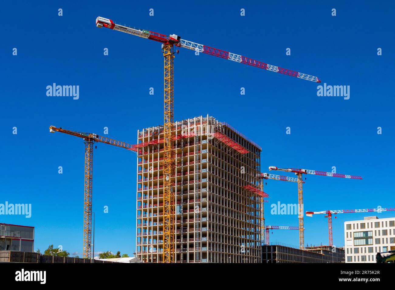 Site de construction en hauteur sur le Kirchberg, la ville de Luxembourg, le Benelux, le Benelux, le Luxembourg Banque D'Images