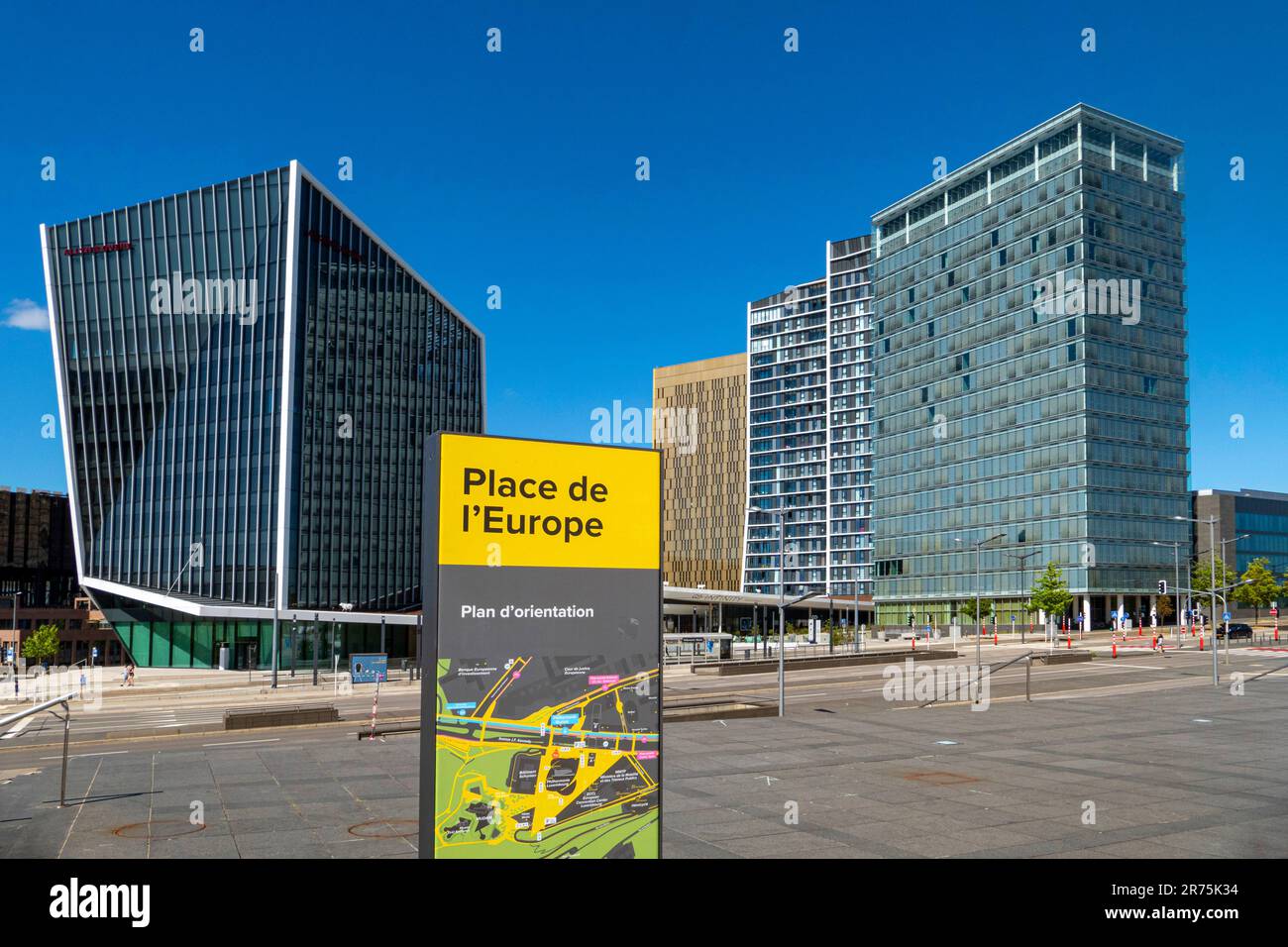 Place de l'Europe sur le Kirchberg, Luxembourg, Benelux, pays du Benelux, Luxembourg Banque D'Images