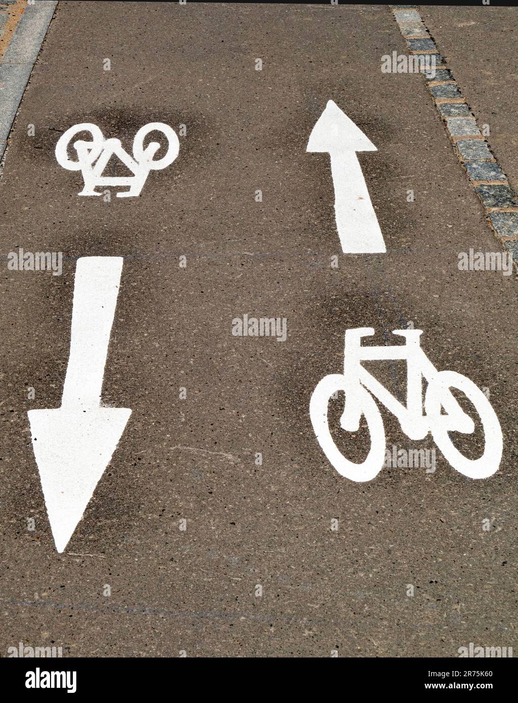 Signalisation cycliste sur le Kirchberg, Luxembourg, Benelux, pays du Benelux, Luxembourg Banque D'Images