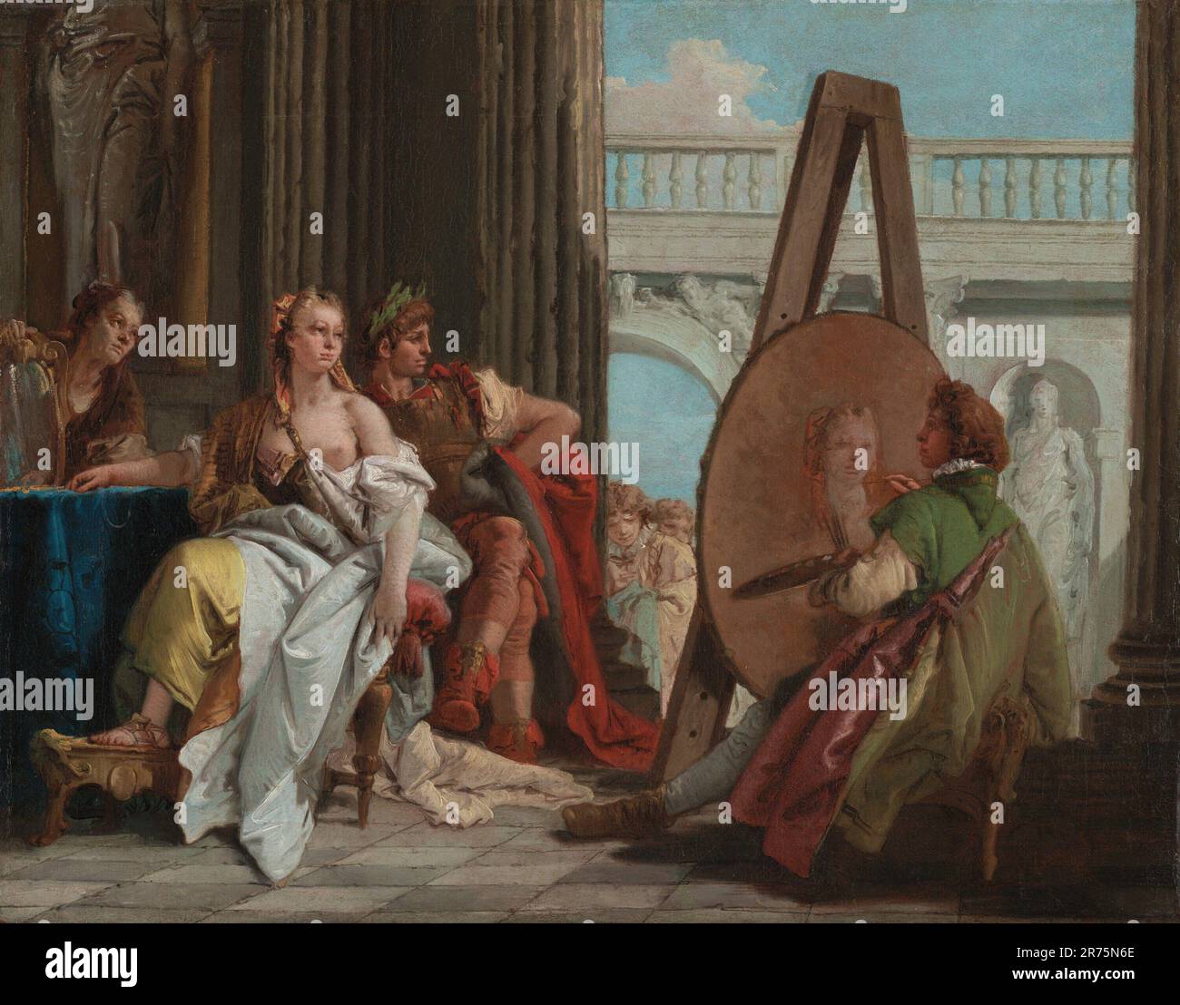 Alexandre le Grand et Campaspe dans le Studio des Apelles; Giovanni Battista Tiepolo (italien, 1696 - 1770); vers 1740; huile sur toile; Banque D'Images