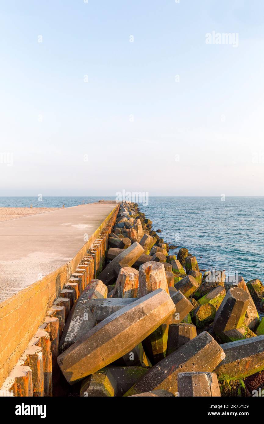 Tétrapodes pour la protection côtière, île Helgoland, Schleswig-Holstein, Allemagne Banque D'Images