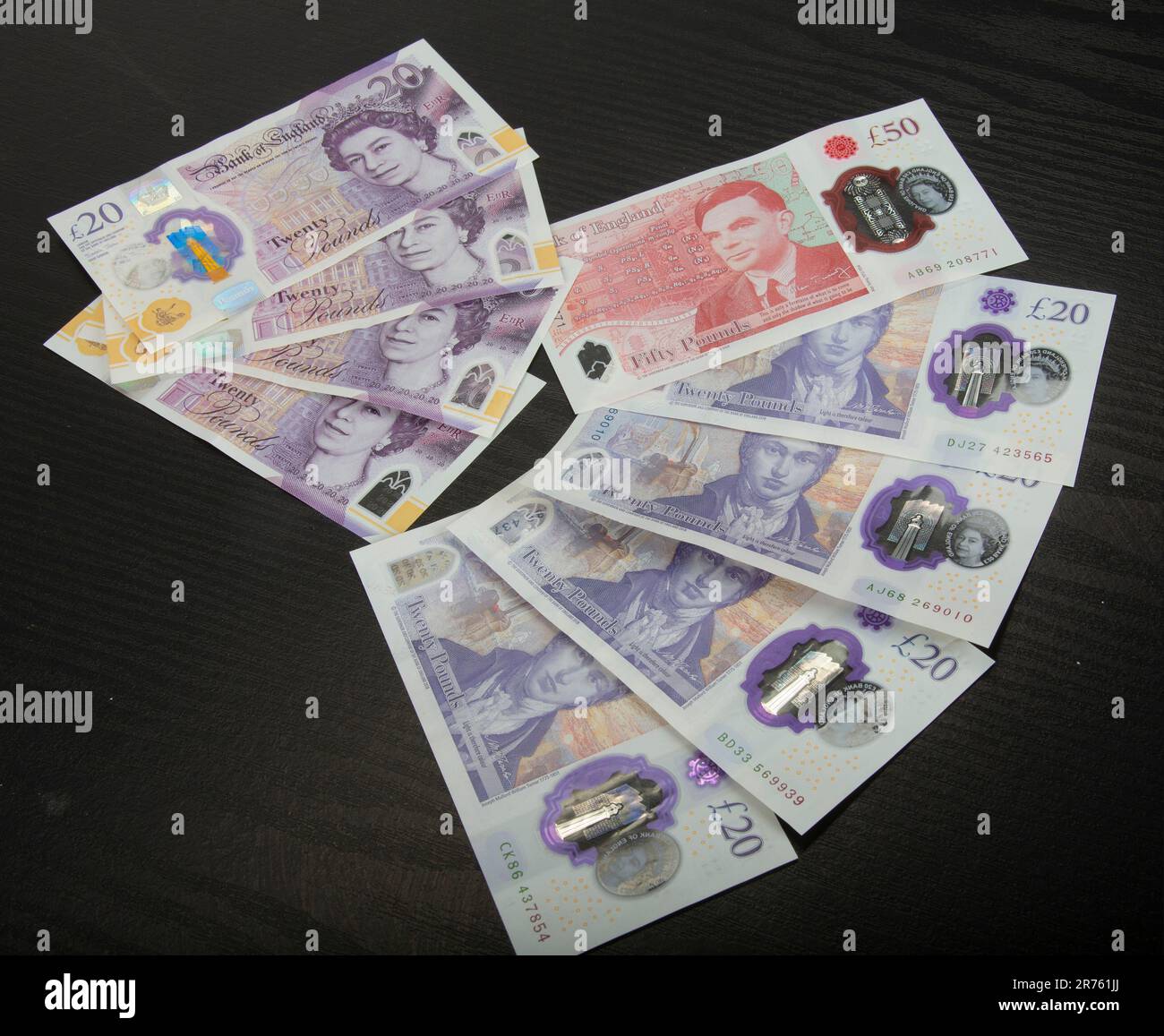 Billets de banque britanniques. Monnaie £50 livres comptant billets britanniques, Sterling, 10,20,50 Banque D'Images