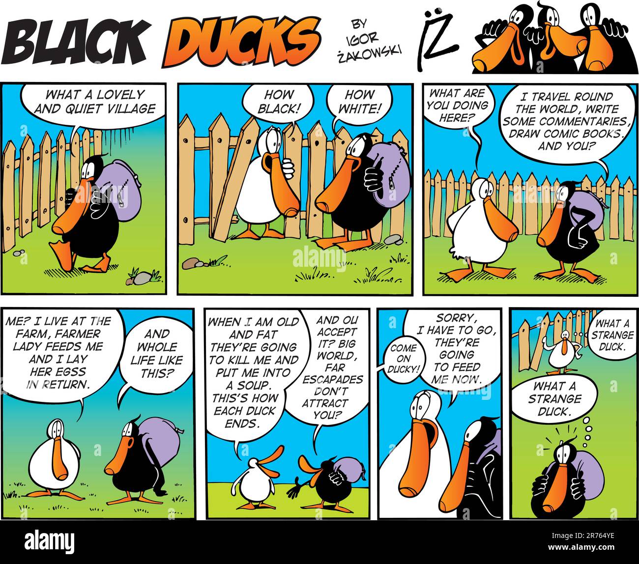 Les canards noirs Bande Dessinée épisode 4 Illustration de Vecteur