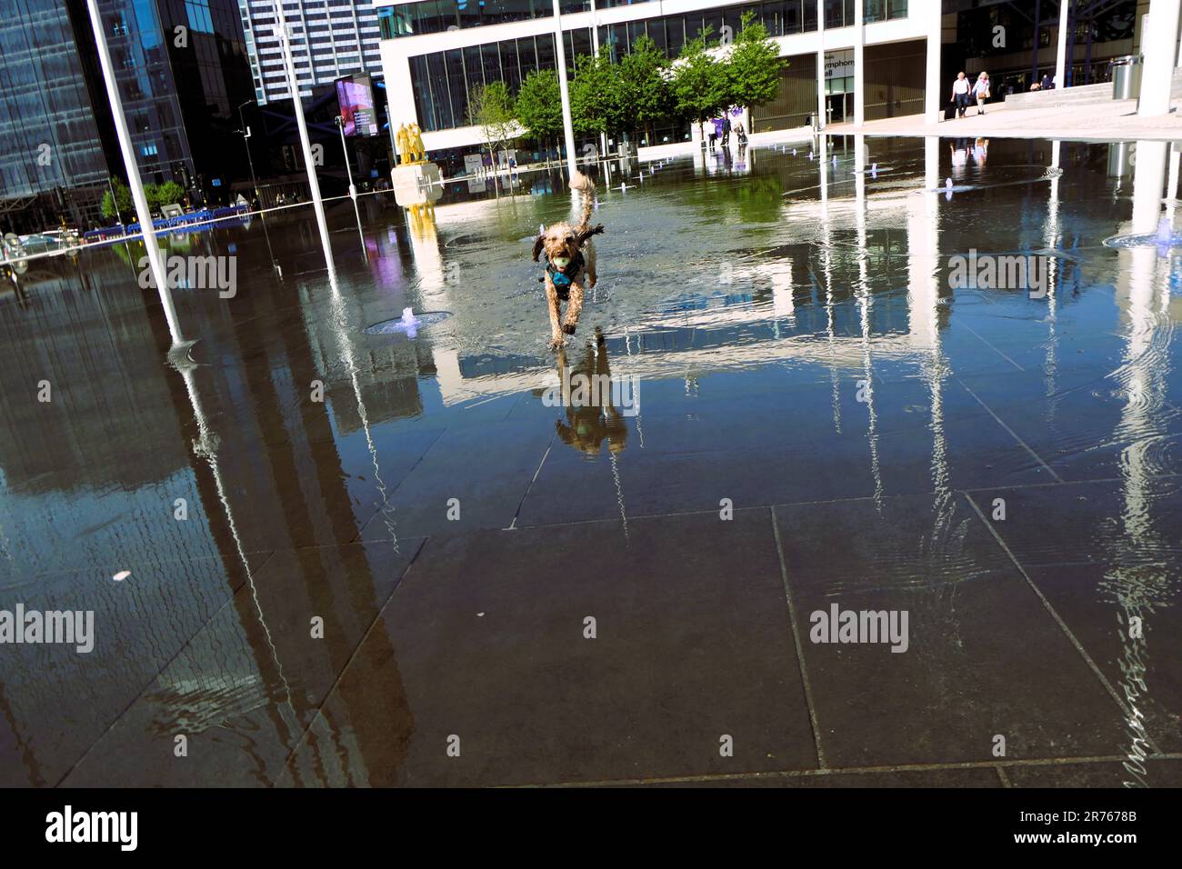 Refroidissement dans la fontaine de Birmingham, Royaume-Uni Banque D'Images
