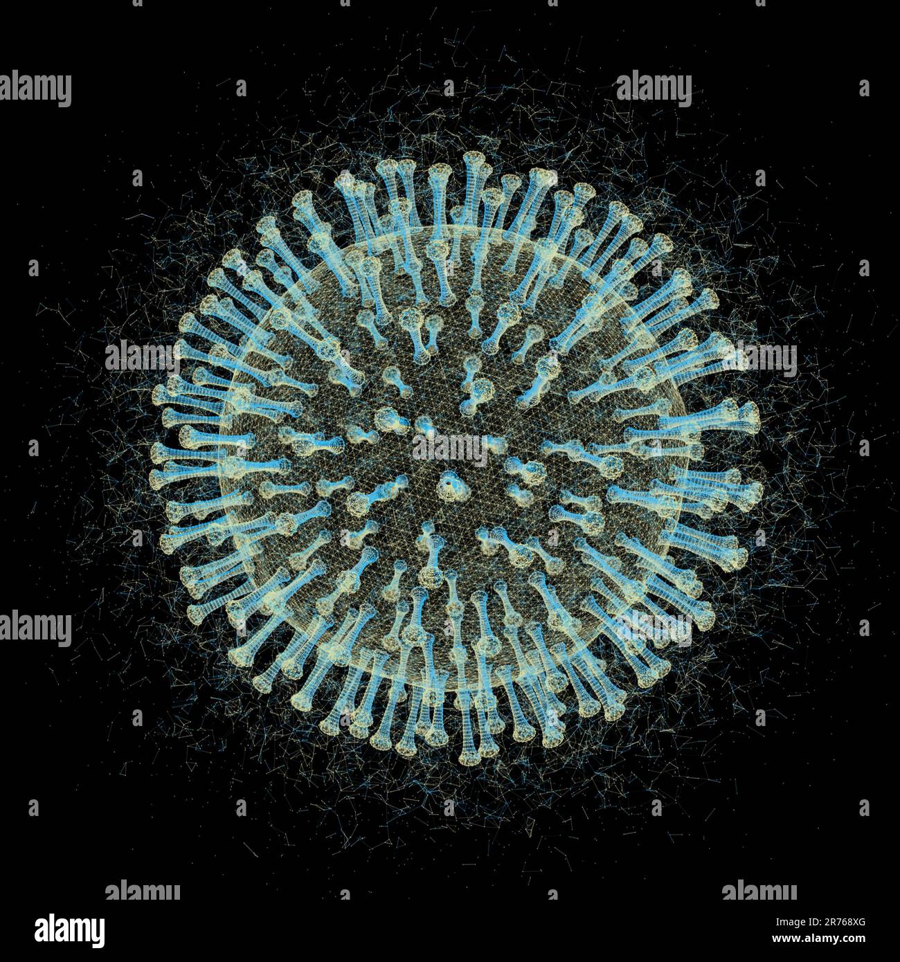 Particules de coronavirus, illustration informatique. Différentes souches de coronavirus sont responsables de maladies telles que le froid commun, la gastroentérite A Banque D'Images