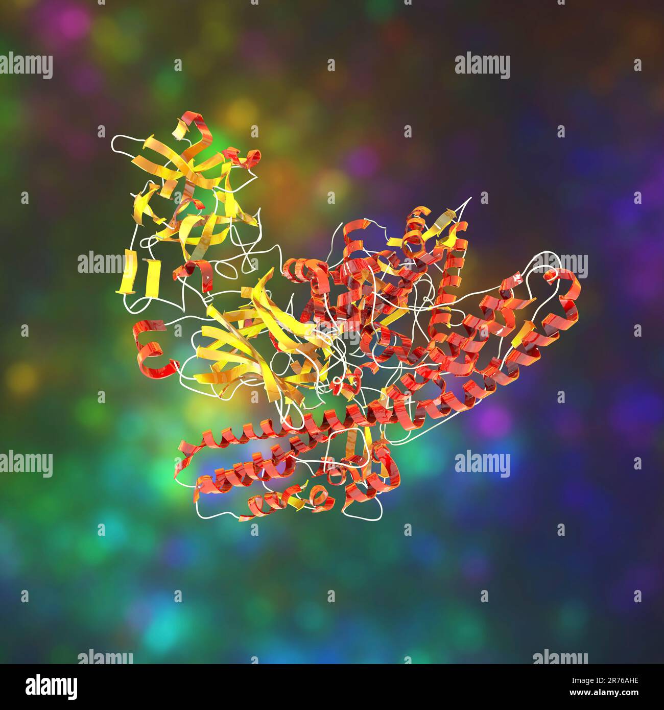 Molécule de neurotoxine tétanique, illustration informatique. Une protéine neurotoxine produite par la bactérie Clostridium tetani, l'agent causal du tétane Banque D'Images