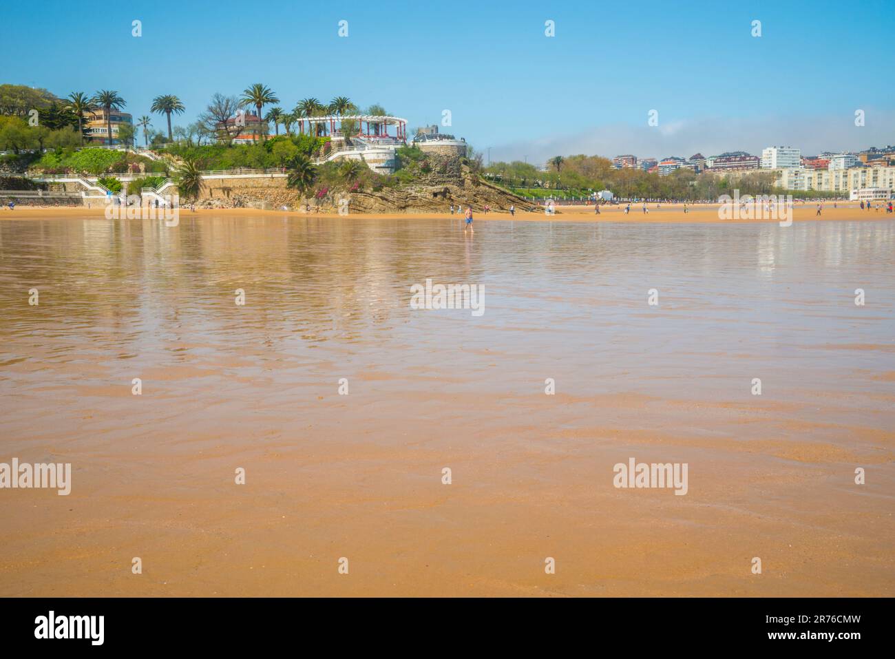 La plage El Sardinero. Santander, Espagne. Banque D'Images