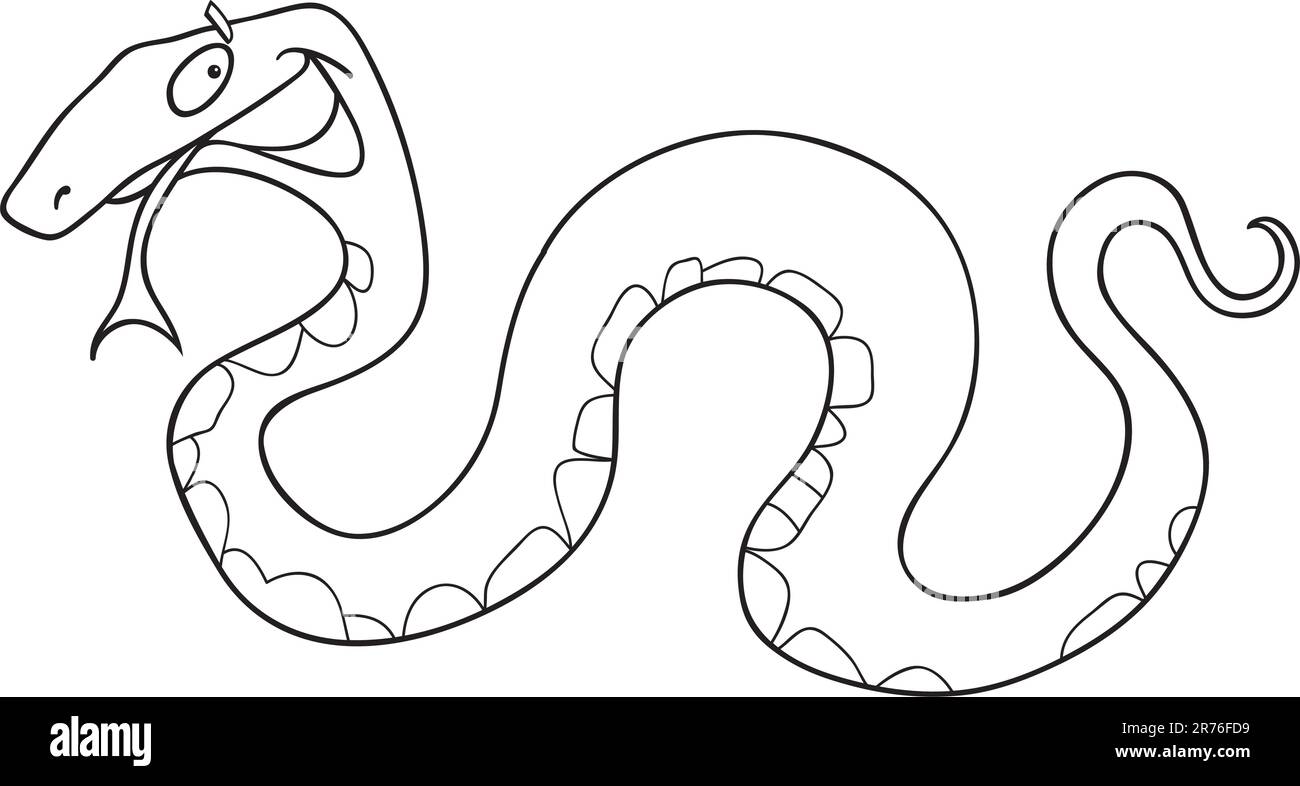 Cartoon vector illustration de livre à colorier pour serpent rigolo Illustration de Vecteur