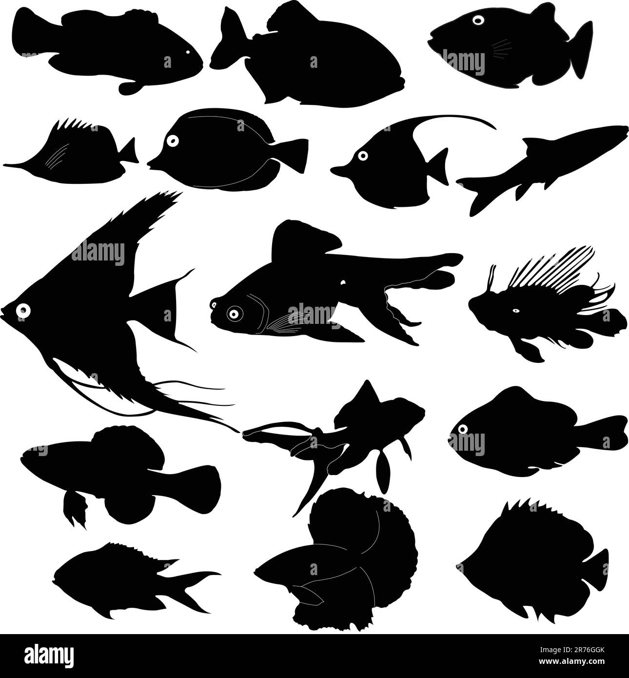 vecteur silhouettes de poisson Illustration de Vecteur