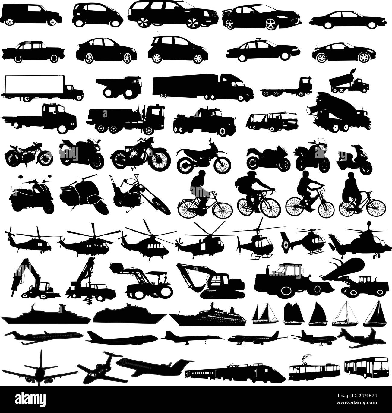 collection silhouettes de transport - vector Illustration de Vecteur