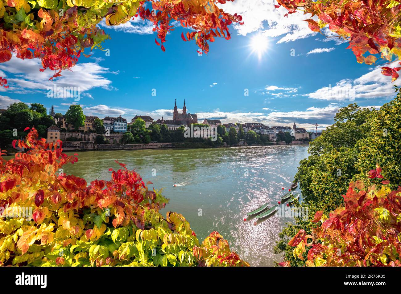 Rhin à Bâle vue du pont, nord-ouest de la Suisse Banque D'Images