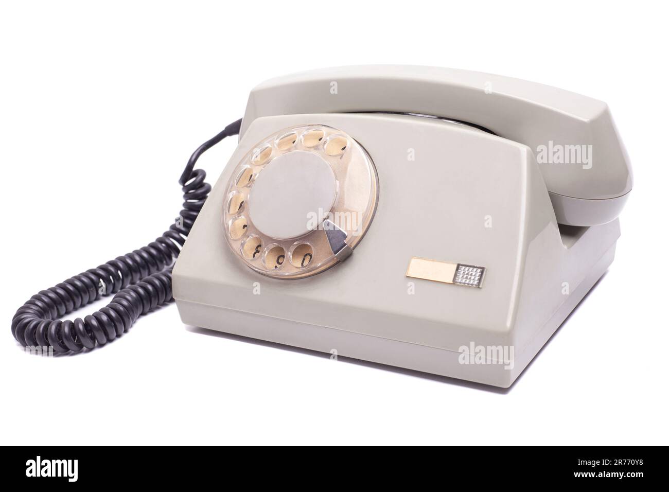 Téléphone vintage isolé sur fond blanc. Banque D'Images