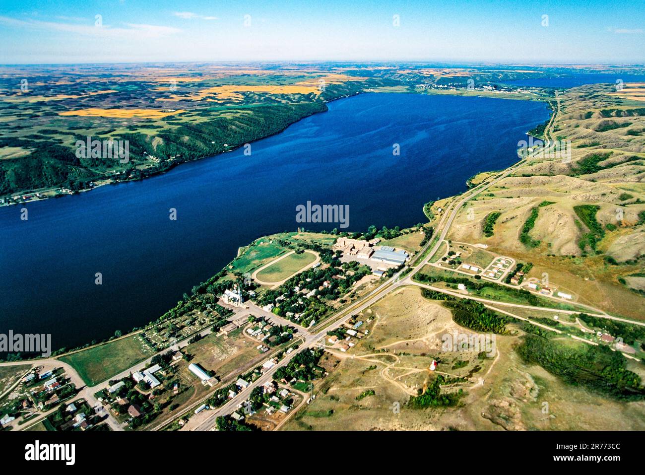 Antenne de Mission Lake, vallée de Qu'appelle, Saskatchewan, Canada Banque D'Images