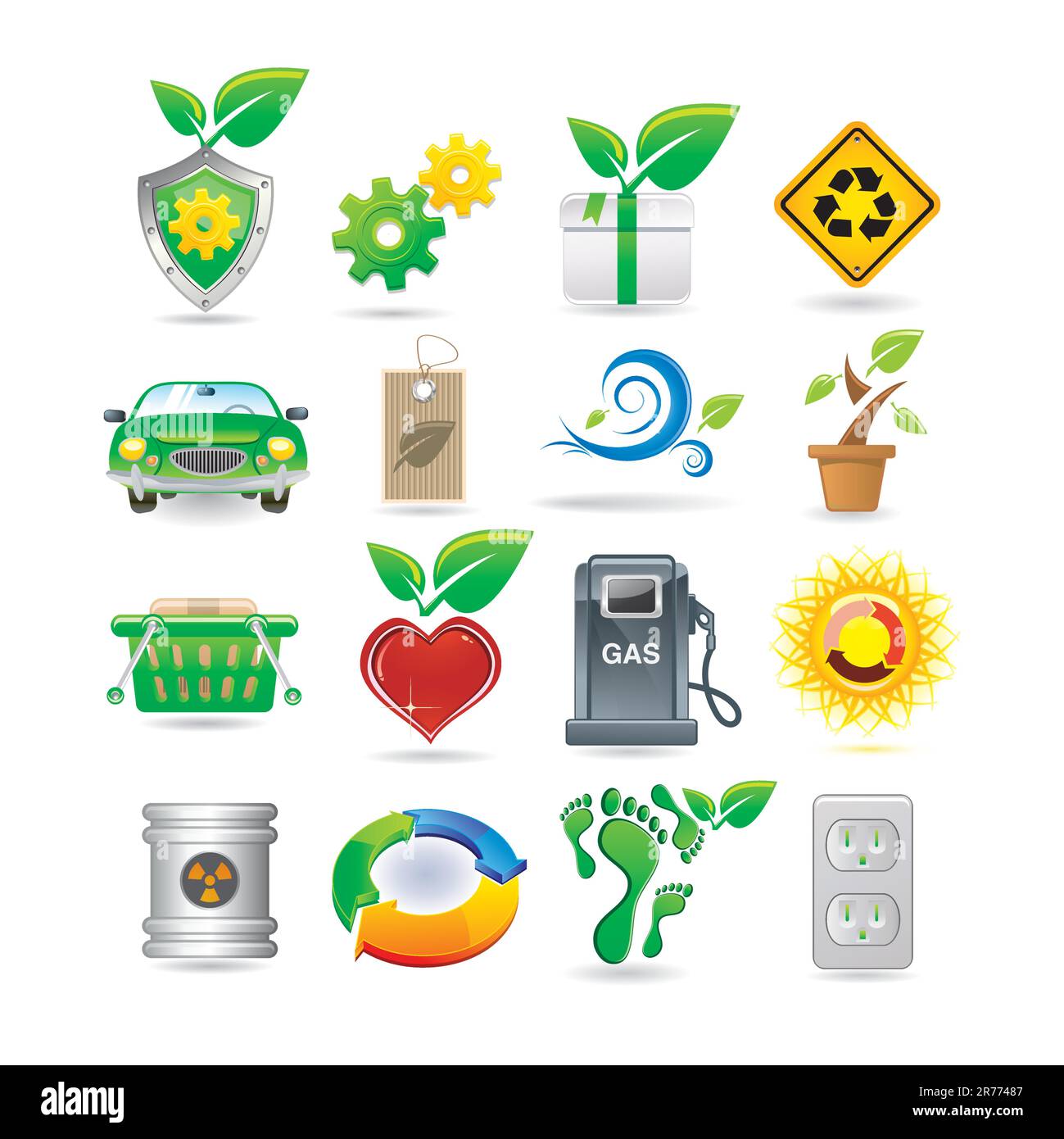 Ensemble d'icônes de l'environnement Illustration de Vecteur