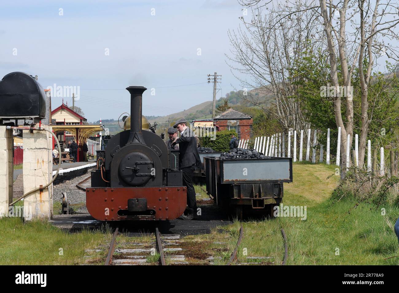 'Winifred' à la gare de Llanuwchllyn. Banque D'Images