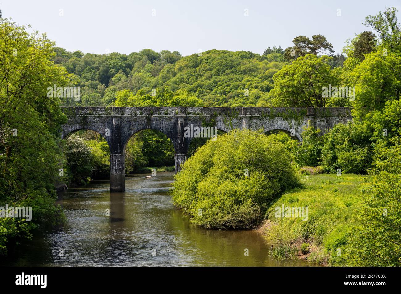 Beam Aquaduct traverse la rivière Torridge à Devon, en Angleterre. Banque D'Images