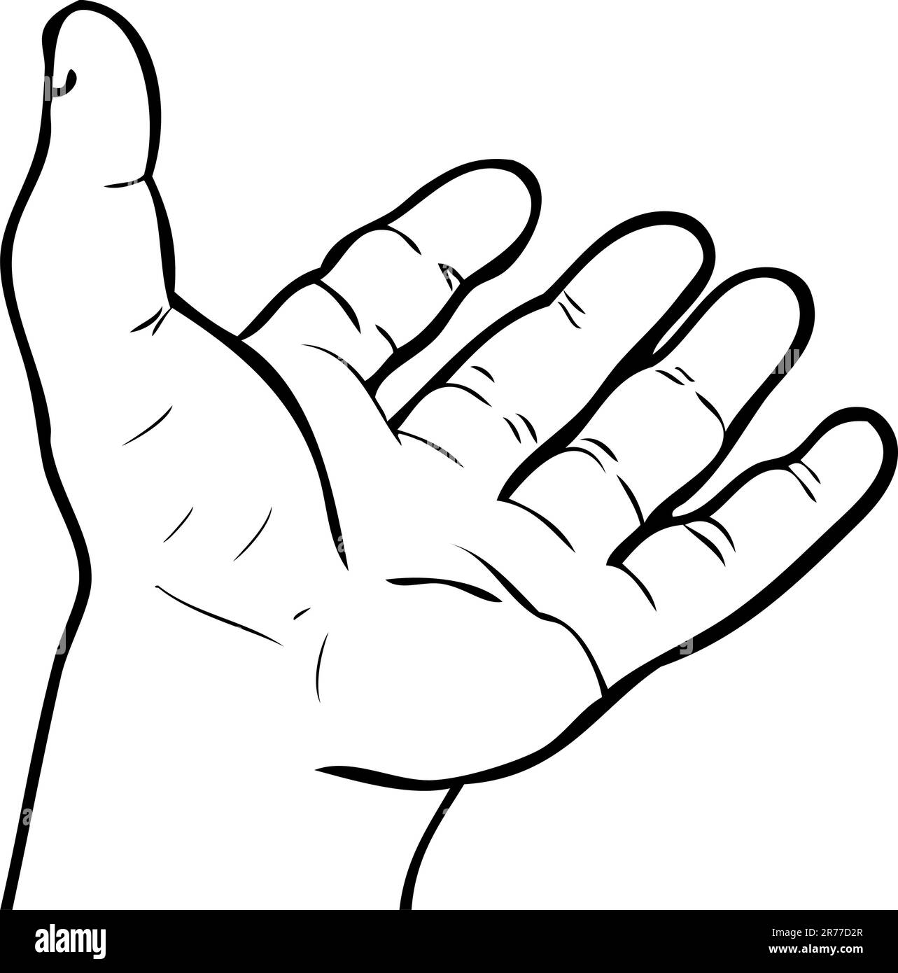 Emblème de tatouage à main ouverte isolé sur fond blanc Illustration de Vecteur