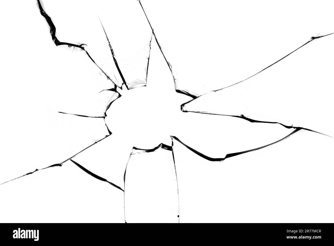 Fissures sur le verre blanc, fenêtre cassée. Texture de verre fissurée. Banque D'Images