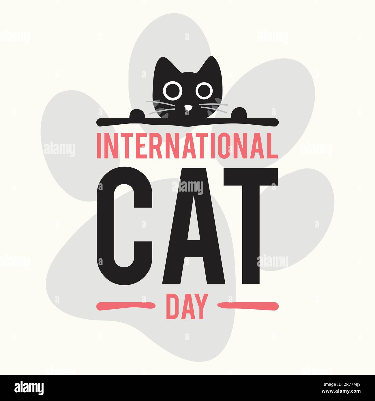 Lettre typographique International Cat Day design vector. Illustration vectorielle Illustration de Vecteur