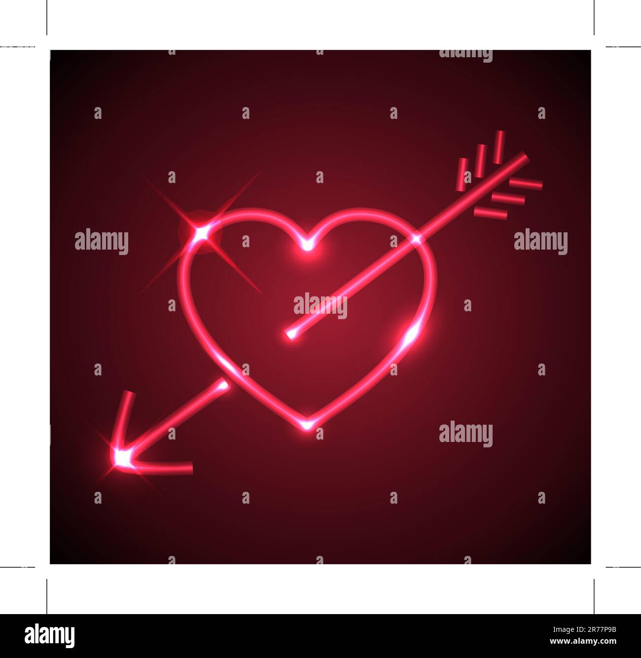 Coeur rouge percé par la flèche Illustration de Vecteur