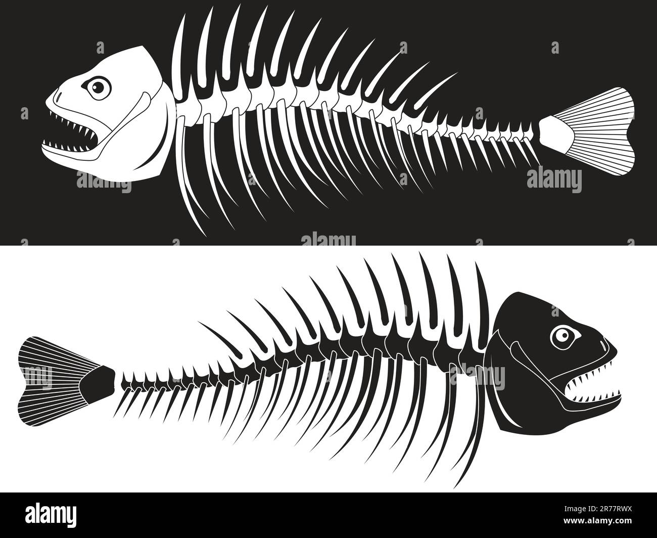 OS d'un squelette de poisson dans un vecteur Illustration de Vecteur