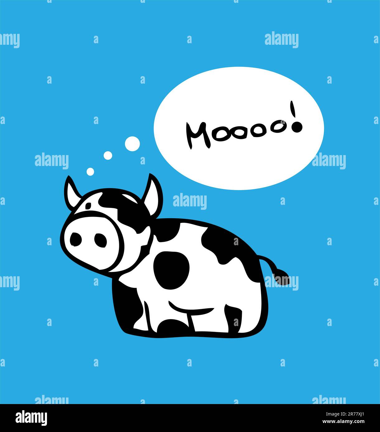 Carte de vache à dessin animé, motif poster Illustration de Vecteur