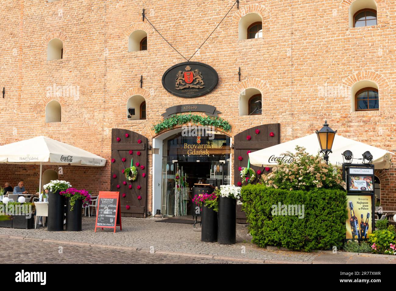 Restaurant Brovarnia Gdansk, vieille ville de Gdansk, Pologne Banque D'Images