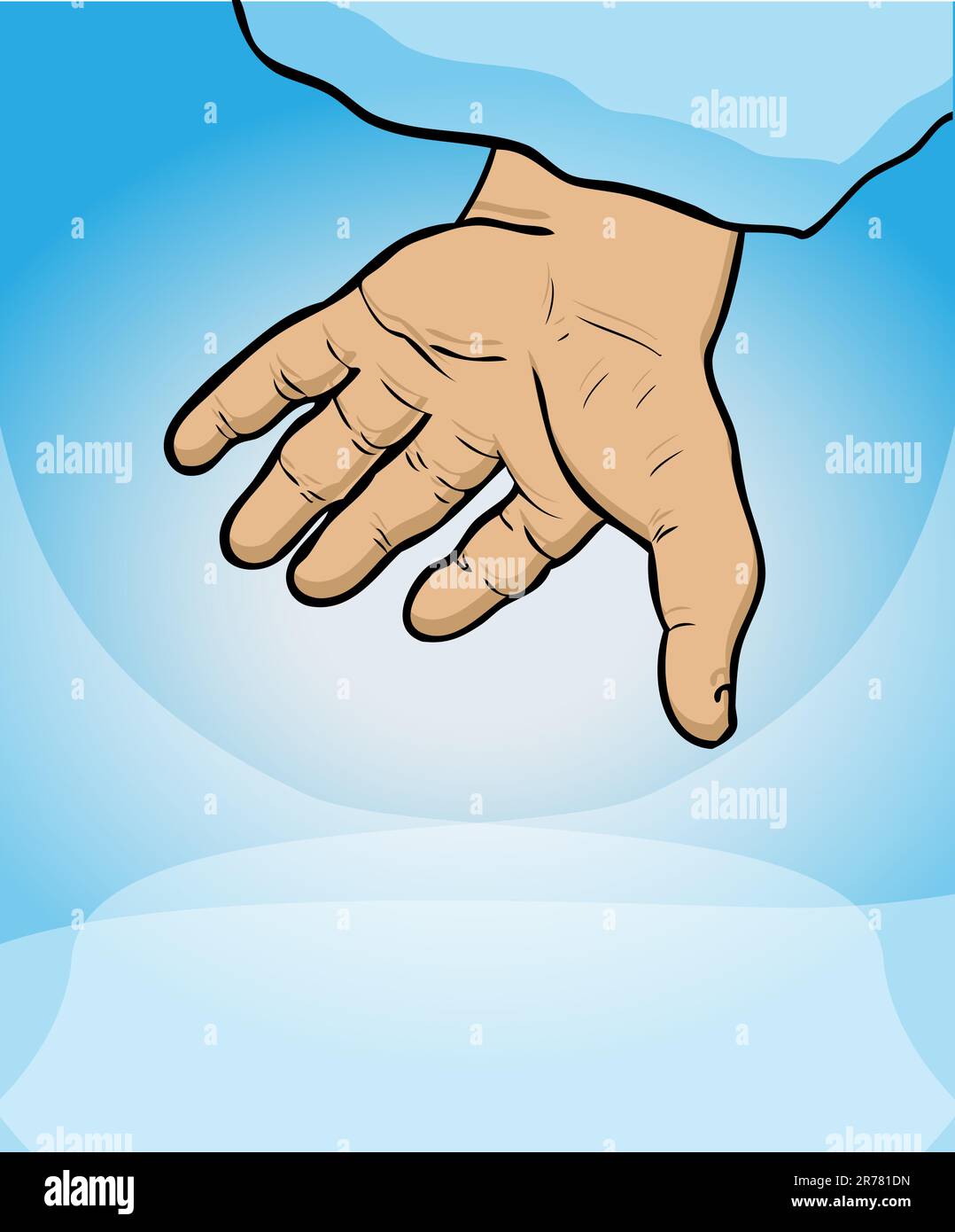 Main de Dieu, symbole d'aide, ciel Illustration de Vecteur